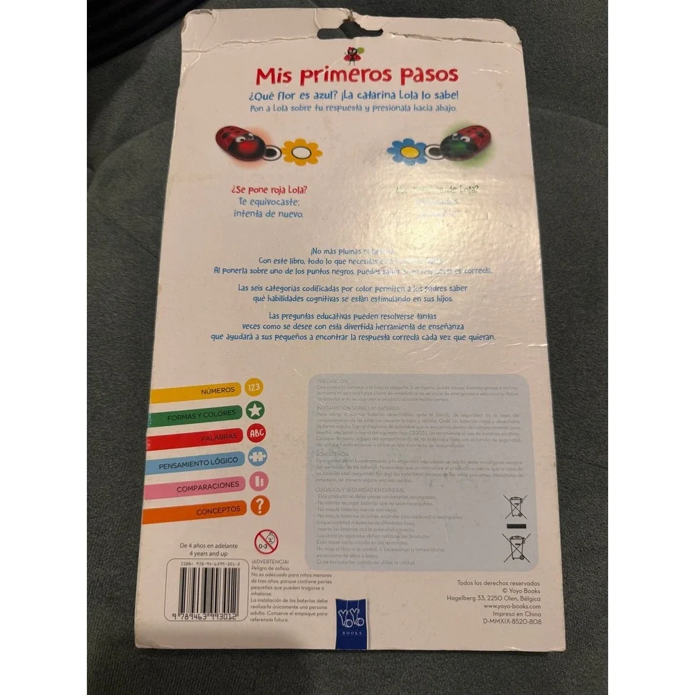 Mis Primeros Pasos Learning Book with Interactive Ladybug Toy for Toddlers